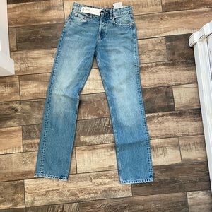 medium wash zara straight jeans size 2